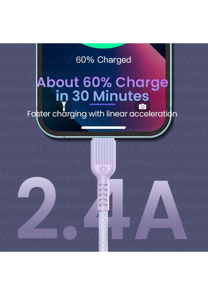 2.4A USB Şarj Kablosu iPhone 14 13 12 11 Pro Max Xs 6s 7 8 Artı Kökenli Cep Telefonu Kablosu Şarj Kablosu Veri Kablosu 1.2/2m (Yurt Dışından) fiyatları