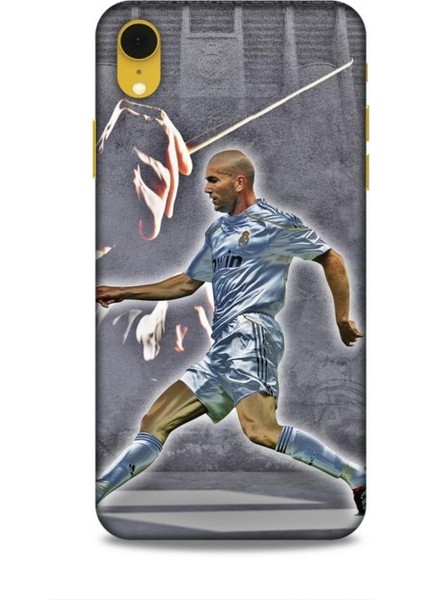 Apple iPhone Xr Gbox Futbolcular 17 Zinedine Zidane Gri Yumuşak Kılıf