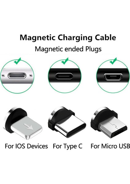 Adet Manyetik Ipuçları Evrensel Yuvarlak Manyetik Kablo Mikro USB C Tipi Mıknatıs Yedek Parçalar Cep Telefonu Toz Fiş Adaptörü (Yurt Dışından) modelleri