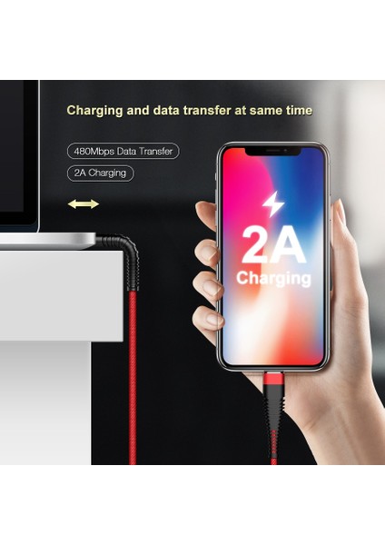 Floveme Yüksek Mukavemetli USB Kablosu Iphone, 5 V/2A Şarj Veri Senkronizasyonu 1 M 2 M Örgülü Telefon Kablosu Apple iPhone 7x6 8 Artı 10 Cabo (Yurt Dışından) fırsatları