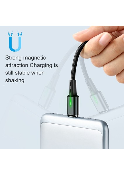 Elough Manyetik Kablo 3A Hızlı Şarj Mikro USB Kablosu iPhone Xiaomi Samsung Qc 3.0 Hızlı Şarj Tipi C Veri Kablosu Tel Kablosu (Yurt Dışından)