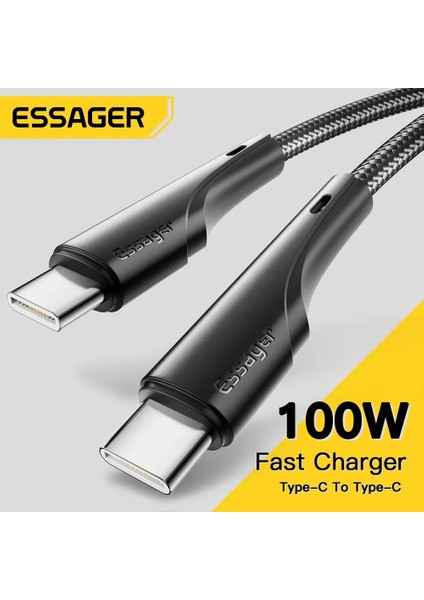 Essager PD100W 60W USB C USB C Tipi Kablo Kablosu Hızlı Şarj Kablosu Xiaomi Pocox3 MacBook iPad Samsung Huawei Telefon Şarj (Yurt Dışından)