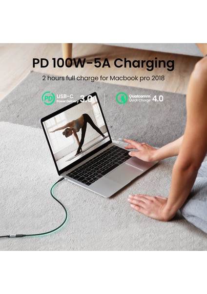 Ugreen USB Uzatma Kablosu 10 Gbps USB C - USB C Genişletici Kablosu 1 M Xiaomi Huawei Samsung Macbook Air Nintendo Anahtarı USB C 3.1 Uzatma Kablosu (Yurt Dışından)