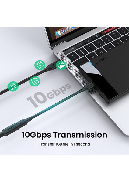 Ugreen USB Uzatma Kablosu 10 Gbps USB C - USB C Genişletici Kablosu 1 M Xiaomi Huawei Samsung Macbook Air Nintendo Anahtarı USB C 3.1 Uzatma Kablosu (Yurt Dışından)