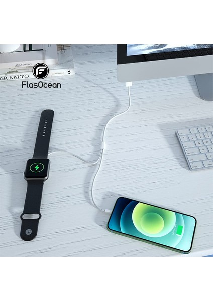 2'si 1 Arada Şarj Kablosu Çok Işlevli Hızlı Şarj Kablosu USB Kablosuz Kablo Veri Şarj Cihazı USB Kablosu Tel Ios Için (Yurt Dışından)