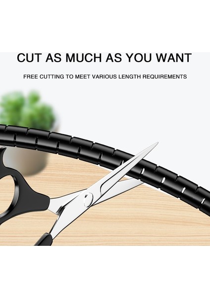 Adet 10MM/2 M Esnek Spiral Kablo Düzenleyici Depolama Boru Kablosu Koruyucu Yönetim Kablosu Sarıcı Masa Düzenli Kablo Aksesuarı (Yurt Dışından)