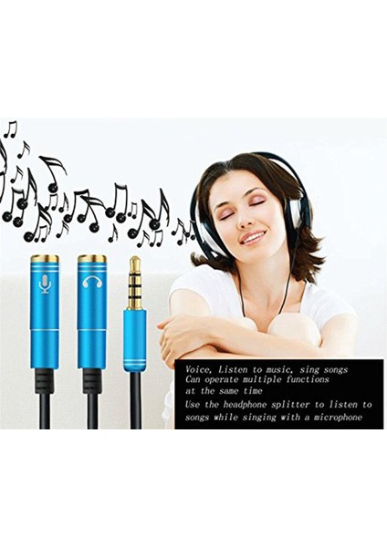 Ayrı Mikrofon ve Ses Kulaklık Konnektörlü Taşınabilir Kulaklık Adaptörü Ayırıcı 3,5 mm Jak Kablosu (Yurt Dışından) fırsatları