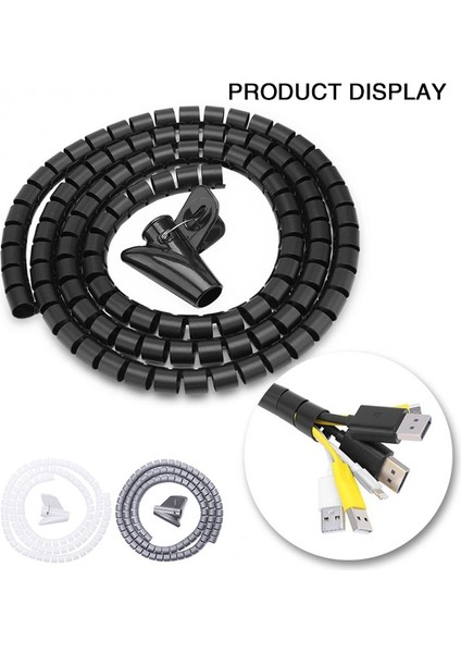Adet 10MM/2 M Esnek Spiral Kablo Düzenleyici Depolama Boru Kablosu Koruyucu Yönetim Kablosu Sarıcı Masa Düzenli Kablo Aksesuarı (Yurt Dışından) fırsatları