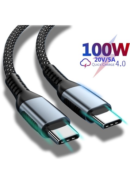 Lovebay 100W Tip C Kablo USB C - C Kablosu iPhone 13 Huawei Xiaomi Poco X3 M3 Samsung Macbook iPad Hızlı Şarj Veri Kablosu (Yurt Dışından)