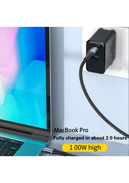 Lovebay 100W Tip C Kablo USB C - C Kablosu iPhone 13 Huawei Xiaomi Poco X3 M3 Samsung Macbook iPad Hızlı Şarj Veri Kablosu (Yurt Dışından)
