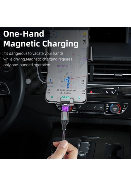 Aufu Manyetik Şarj Kablosu 3A Hızlı Şarj USB Tipi C Kablo Mıknatıs Mikro USB Veri Şarj Kablosu Cep Telefonu iPhone Xiaomi Için (Yurt Dışından) fırsatları