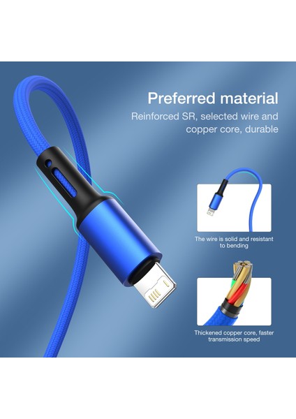 Hızlı Şarj USB Kablosu iPhone 6 6 S 7 8 Artı 13 12 11 Pro Xs Max 5 Se iPad Kökenli Kurşun Cep Telefonu Kablosu Veri Şarj Cihazı Tel 3 M (Yurt Dışından)
