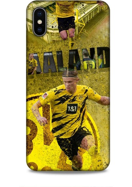 Apple iPhone Xs Max Luna Futbolcular 27 Erling Haaland Lazer Kesim Silikon