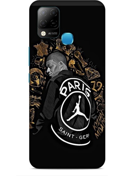Infinix Hot 10T Zore Futbolcular 25 Mbappe Paris Siyah Soyulmayan Kılıf