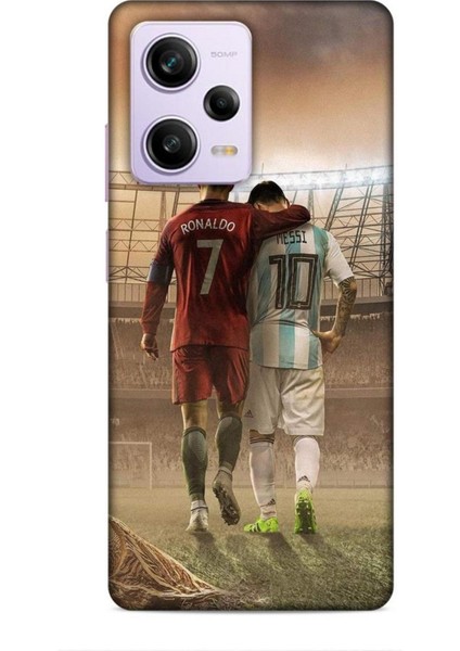 Xiaomi Redmi Note 12 Pro 4g Kılıfı Futbolcular 3 Messi ve Ronaldo Arka Kapak