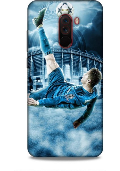 Xiaomi Pocophone F1 Buzz Futbolcular 15 Ronaldo Stad Mavi Kalın Silikon