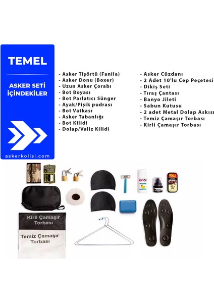 24’lü Kışlık Temel Askerlik Seti-Asker Malzemeleri fiyatları