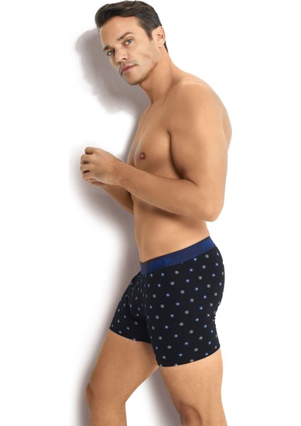 Erkek 3'lü Likralı Renkli Boxer 284