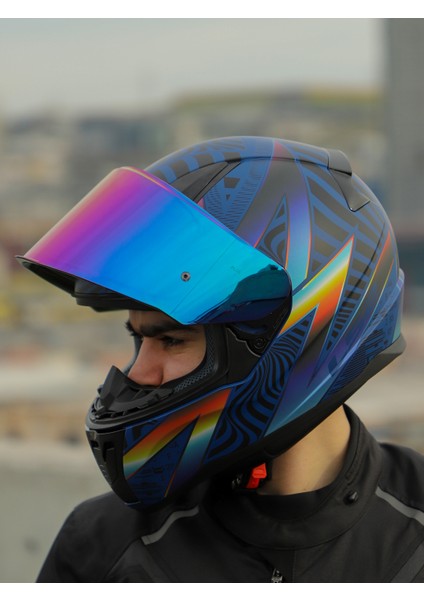 Rapıd 2 Optık Mat Mavi-Mor Kask