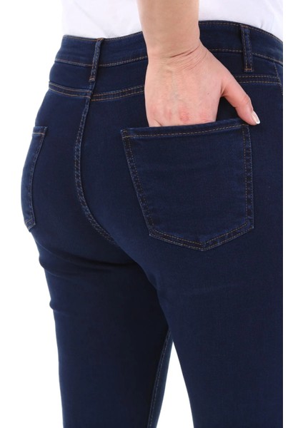 Kadın Yüksek Bel Skinny Fit Jeans Büyük Beden Kot Pantolon Parlament Mavi C597 fırsatları