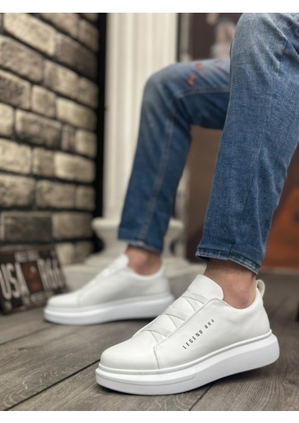 Kalın Yüksek Taban Çapraz Bant Beyaz Erkek Ayakkabı fiyatları