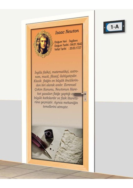 Kapı Giydirme - Isaac Newton - K1068 fiyatları