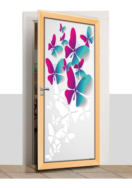 Kapı Giydirme - Renkli Kelebekler - K095
