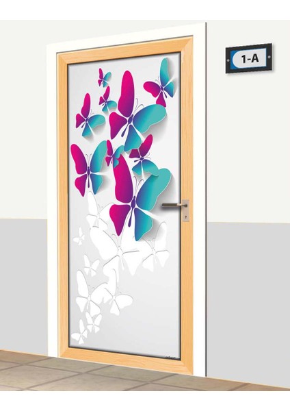 Kapı Giydirme - Renkli Kelebekler - K095 fiyatları