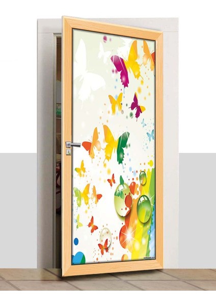 Kapı Giydirme - Renkli Kelebekler - K054