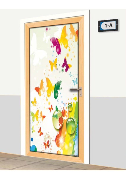 Kapı Giydirme - Renkli Kelebekler - K054 fiyatları