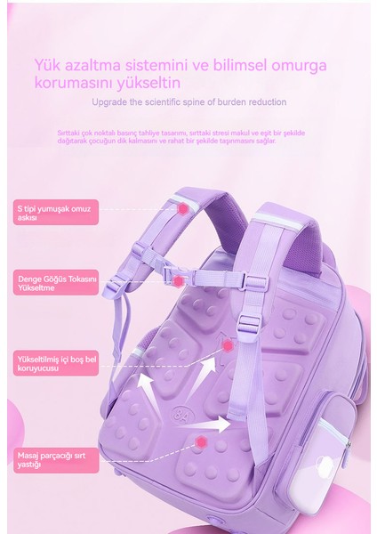 Kız Sırt Çantası, Çocuklar Için Büyük Kapasiteli Omurga Sırt Çantası (Yurt Dışından)