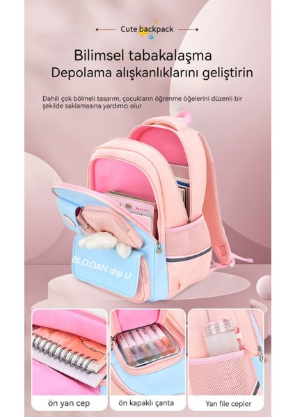 Kız Sırt Çantası, Çocuklar Için Büyük Kapasiteli Omurga Sırt Çantası (Yurt Dışından)