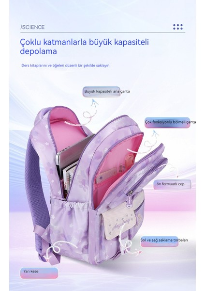 Kız Sırt Çantası, Çocuklar Için Büyük Kapasiteli Omurga Sırt Çantası (Yurt Dışından)