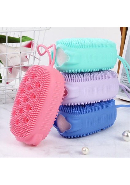 Silikon Vücut Scrubber Banyo Peeling Fırçalama Sünger Duş Fırçası Exfoliator Cilt Bakımı Temizleyici Ölü Cilt Sökücü Banyo Araçları (Yurt Dışından) fiyatları