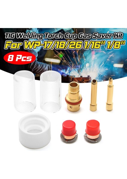 Adet Tıg Kaynak Torçu Kıtı Meme Collet Düşük Gaz Lens Cam Bardak WP17 WP18 WP26 Tungsten Kaynak Aracı Aksesuarları (Yurt Dışından)