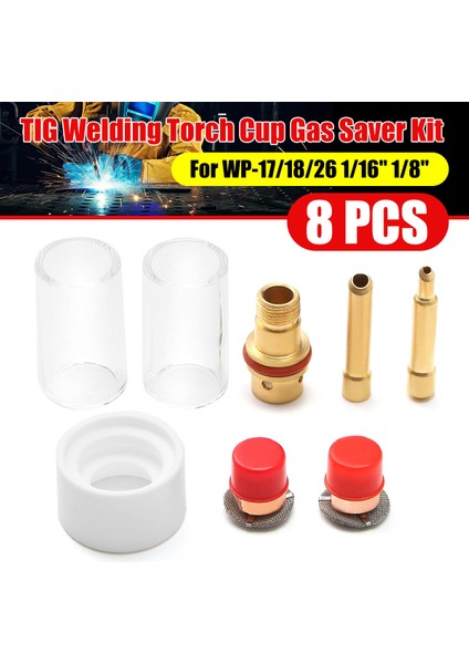 Adet Tıg Kaynak Torçu Kıtı Meme Collet Düşük Gaz Lens Cam Bardak WP17 WP18 WP26 Tungsten Kaynak Aracı Aksesuarları (Yurt Dışından)