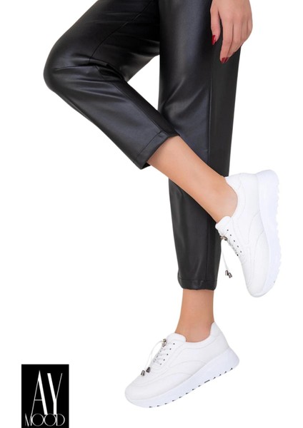 Streç Kadın Günlük Rahat Ortopedik Pu Deri Kaymaz Taban Babet Ayakkabı