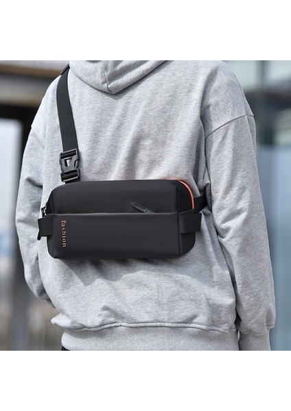 Erkek Bel Çantası Büyük Kapasiteli Crossbody Çanta Rahat Göğüs Çantası Spor Omuz Çantası (Yurt Dışından)