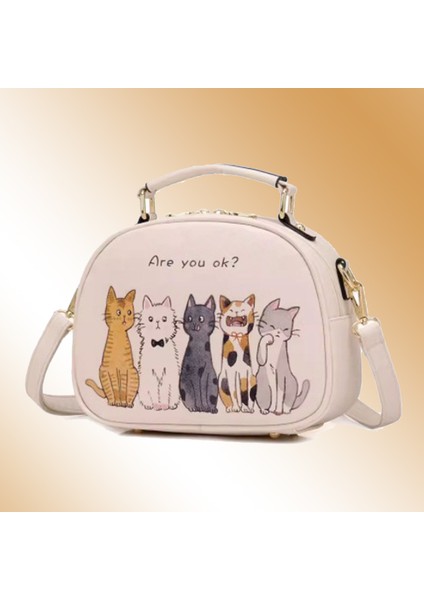 Bahar Omuz Çantası Kedi Desenli Kadın Çantası Crossbody Çanta (Yurt Dışından) fiyatları