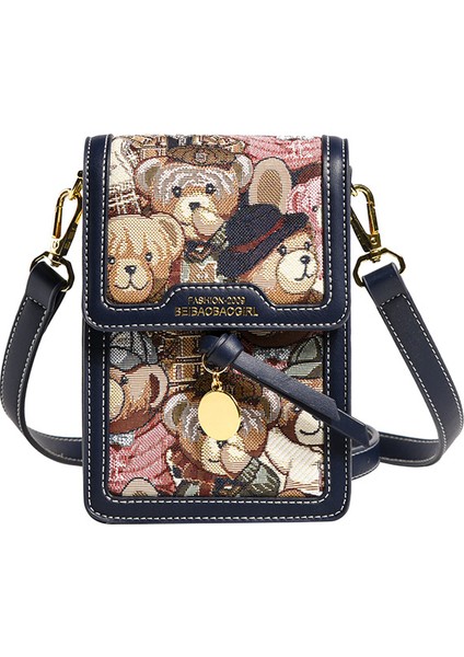 Kadın Omuzdan Askili Çanta Cep Telefonu Çantası Kanvas Çanta Moda Crossbody Çanta (Yurt Dışından)