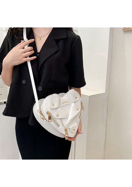 Kadın Omuz Çantası Ceket Tarzı Crossbody Çanta Kalp Şekli Omuz Çantası (Yurt Dışından) fiyatları