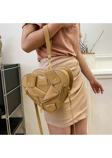 Kadın Omuz Çantası Ceket Tarzı Crossbody Çanta Kalp Şekli Omuz Çantası (Yurt Dışından) fiyatları