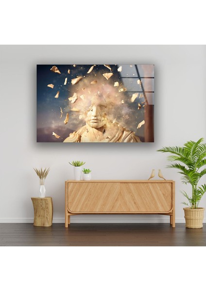 Modern Heykel Temperli Cam Duvar Tablosu modelleri