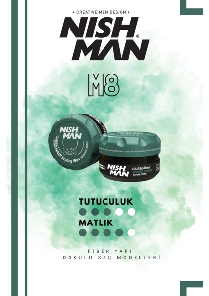 Nıshman M8 Saç Şekillendirici Forming Krem Sert Mat Wax / 100 Ml