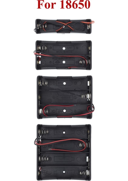 Plastik Standart Boyut AA/18650 Pil Tutucu Kutusu Kasa Siyah Tel Kurşunlu 3.7V/1.5V Klips 1 Adet (Yurt Dışından)