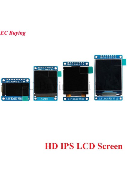 Tft Ekran 0,96 1,3 1,44 1,8 Inç IPS 7p Spı Hd 65K Tam Renkli LCD Modül ST7735 / ST7789 Sürücü Ic 80*160 240*240 (Oled Değil) (Yurt Dışından)