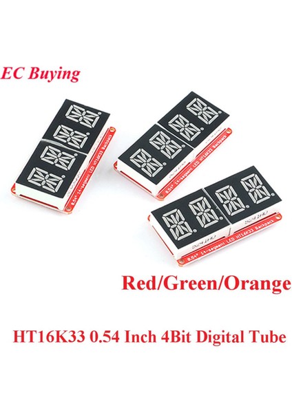 HT16K33 0.54 Inç 0.54 ''4 Bit Metre Dijital Tüp Modülü LED Ekran Iıc I2C Kontrol Ölçer 3.3 V 5 V Arduino Için Kırmızı/yeşil/turuncu (Yurt Dışından)