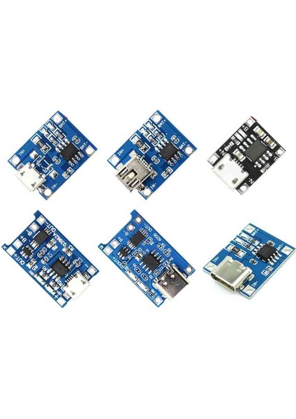10 Adet Tip-C/mikro/mini USB 5V 1A 18650 TP4056 Lityum Pil Şarj Cihazı Modülü Şarj Panosu Koruma ile Çift Fonksiyonlu 1A Li-Ion (Yurt Dışından)
