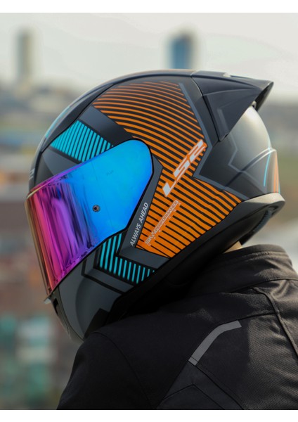 Rapıd 2 Race Extra Mat Gri-Neon Turuncu Kask