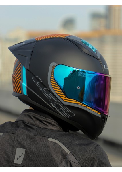 Rapıd 2 Race Extra Mat Gri-Neon Turuncu Kask
